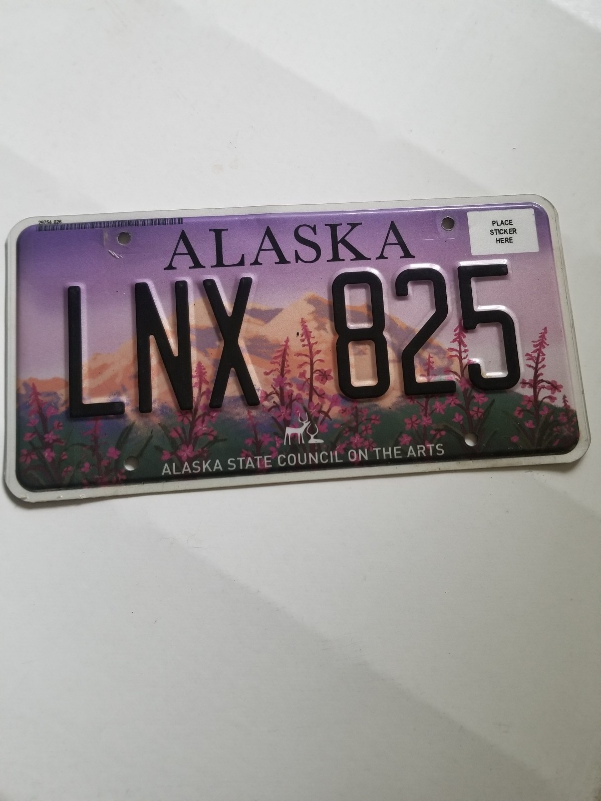 Alaska State Purple Council Of The Arts License Plate vehicle tag