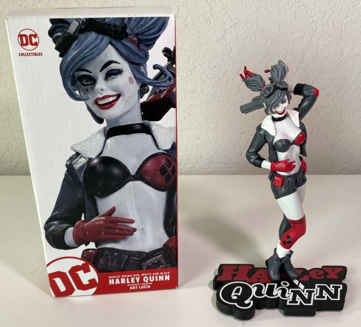 Harley Quinn DC Collectibles RED WHITE BLACK Statue Figurine ANT LUCIA 522/5200