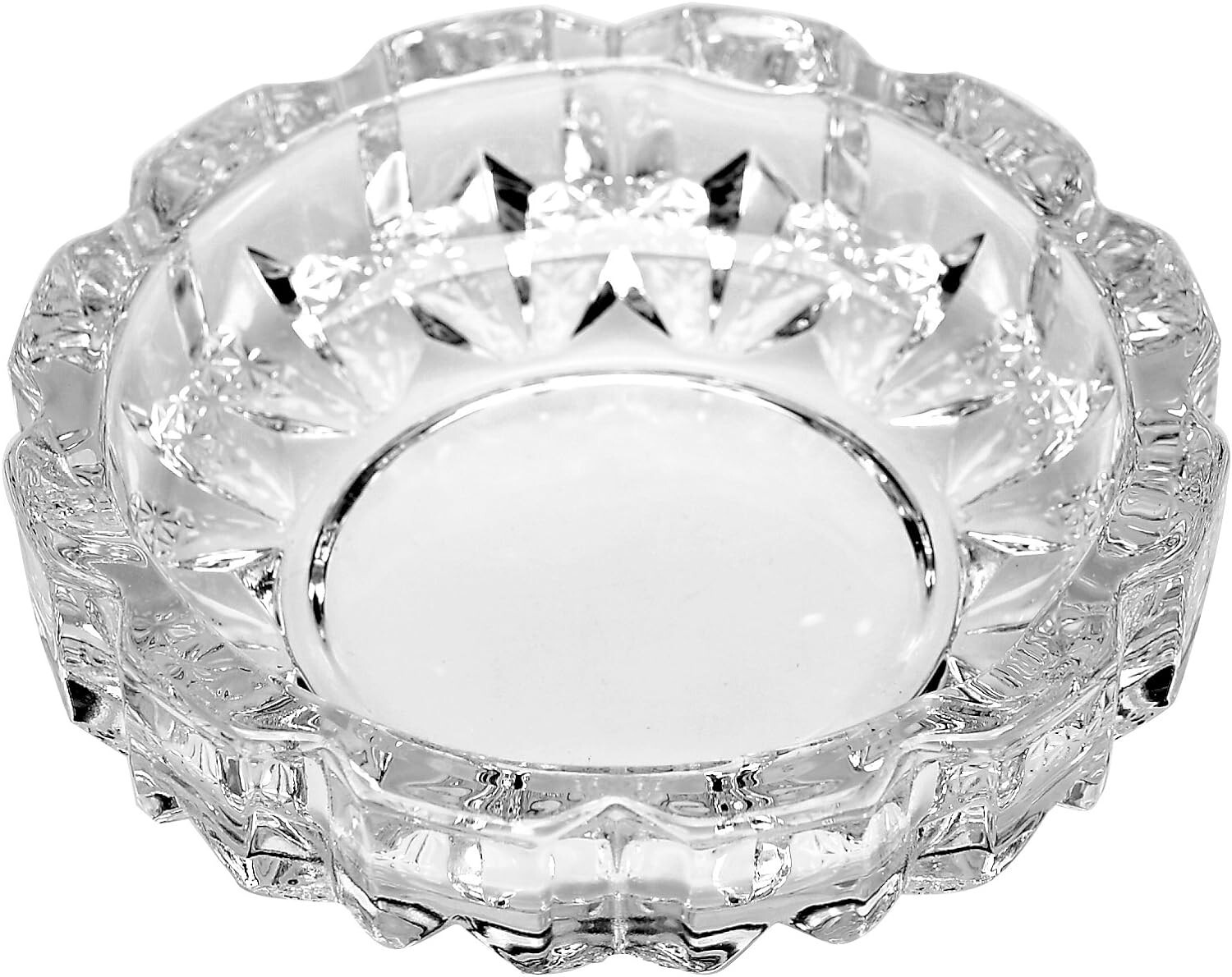 Ashtray , Large Glass Ashtray for Cigarette Cigar , Clear Crystal Ash Trays O.