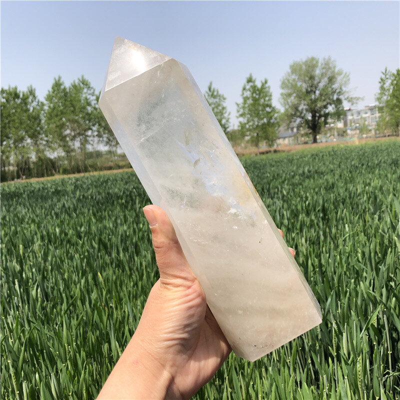 1.89kg Clear quartz Obelisk Natural Quartz Crystal Wand Point Reiki Gift XA6152
