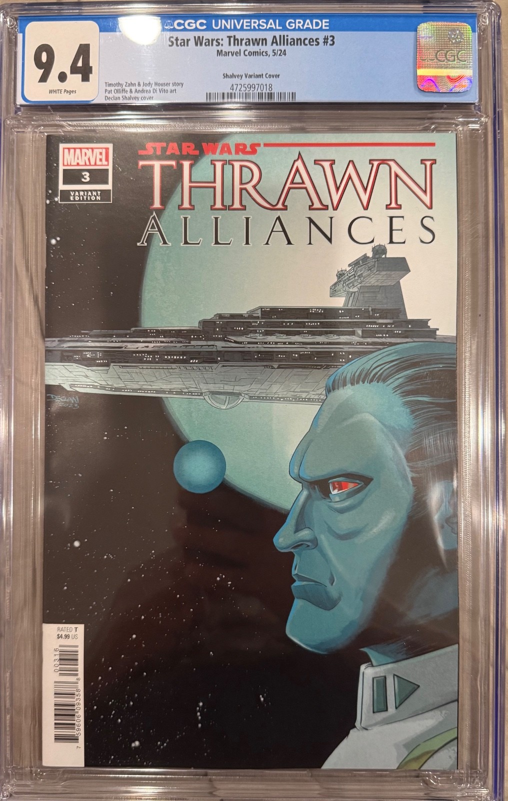 Star Wars: Thrawn Alliances #3 Declan Shalvey Cover CGC 9.4