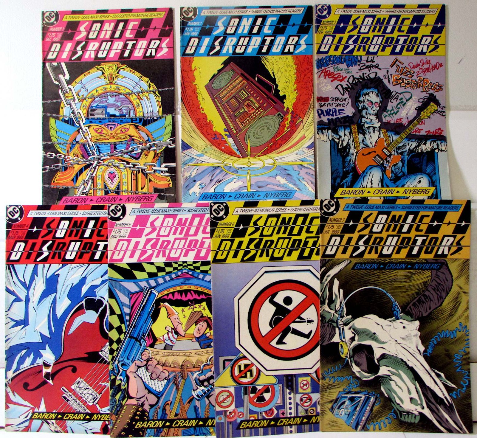 Sonic Disruptors Lot of 6 #1, 2, 34, 5, 6, 7 (1987) DC Comics 1st Print