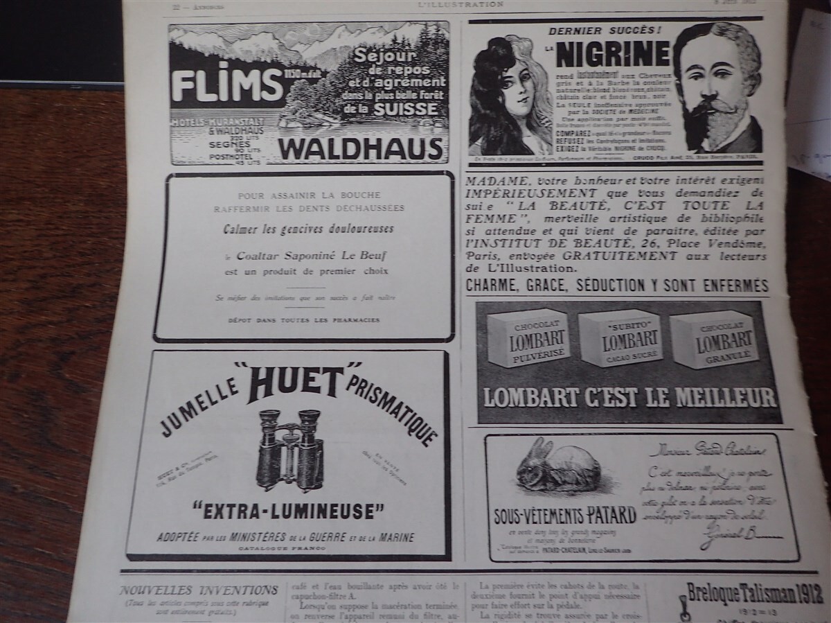 SPLENDIDE HOTEL EVIAN + CHRISTOFLE + GOERZ TENAX + HUET pub ILLUSTRATION 1912