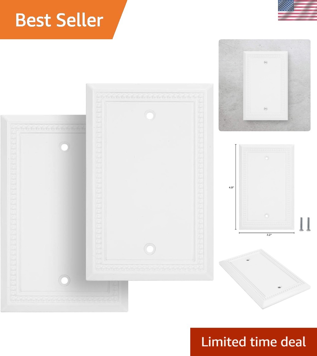Pure White Heavy-Duty Decorative Wall Plate Cover – 2 Pack, Easy Installation