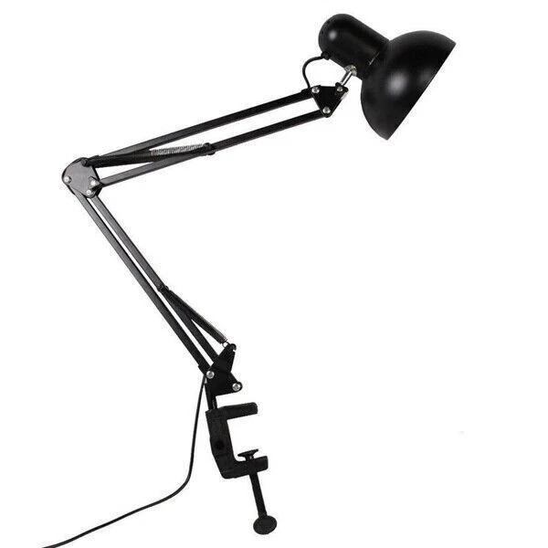 Metal Adjustable Swing Arm Desk Lamp, Eye-Caring Study Desk Lamps Black
