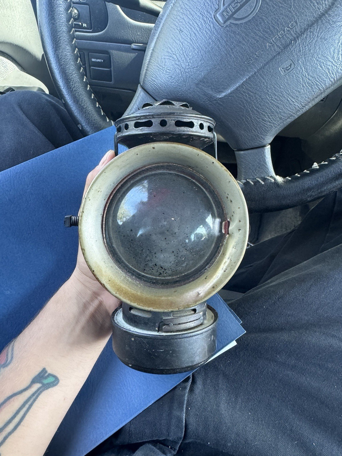 Dietz Eureka Antique Black Carriage Driving Lamp 1900 Vintage