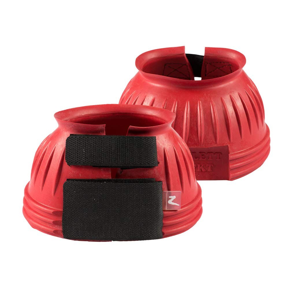 Horze Double Closure No Turn Rubber Bell Boots – Red – Medium