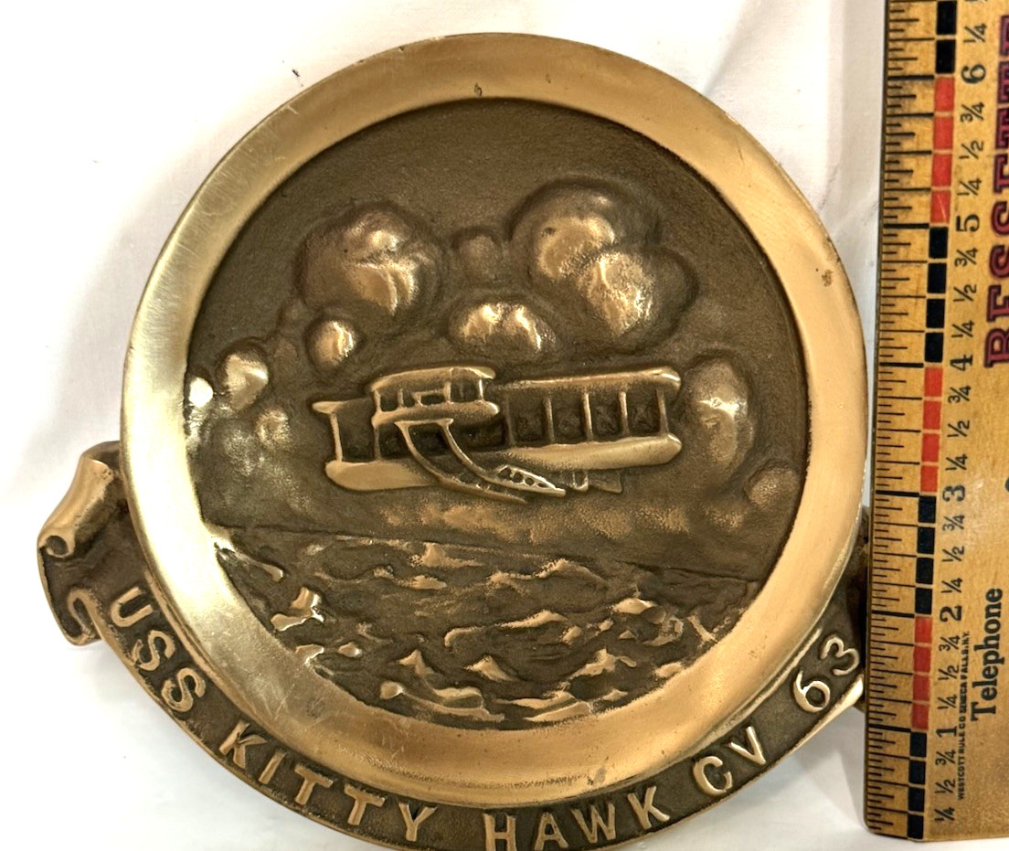 Heavy Cast Bronze USS Kitty Hawk CVA-63 US Navy Aircraft Carrier Plaque