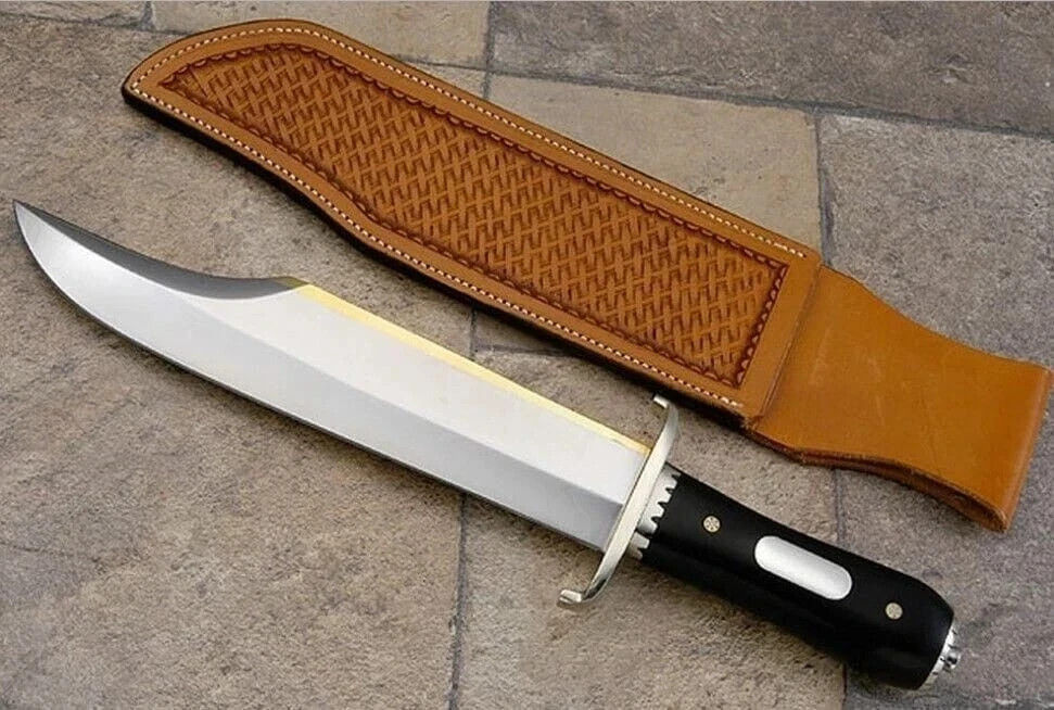 Alamo Musso Bowie Knife Handmade Micarta Handle Hunting Survival Knife W/Sheath