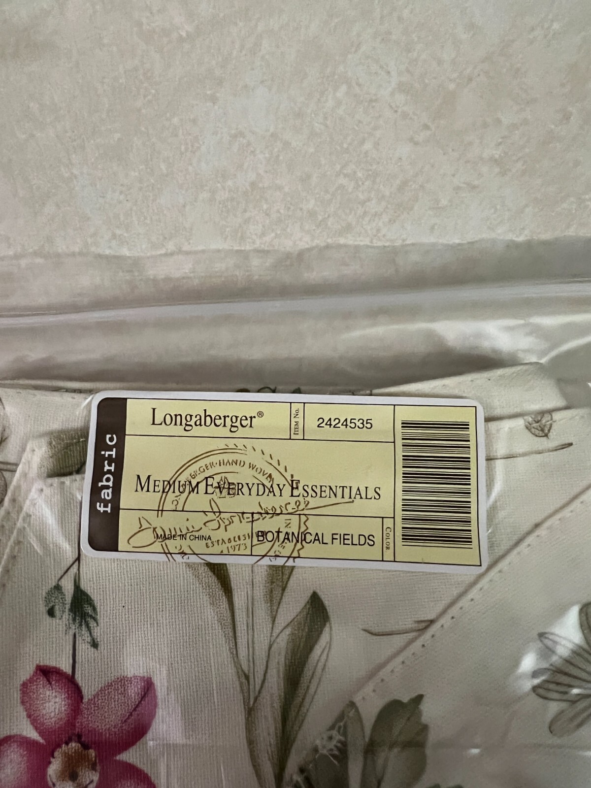Longaberger Medium Everyday Essentials Basket Liner: Botanical Fields #2424535