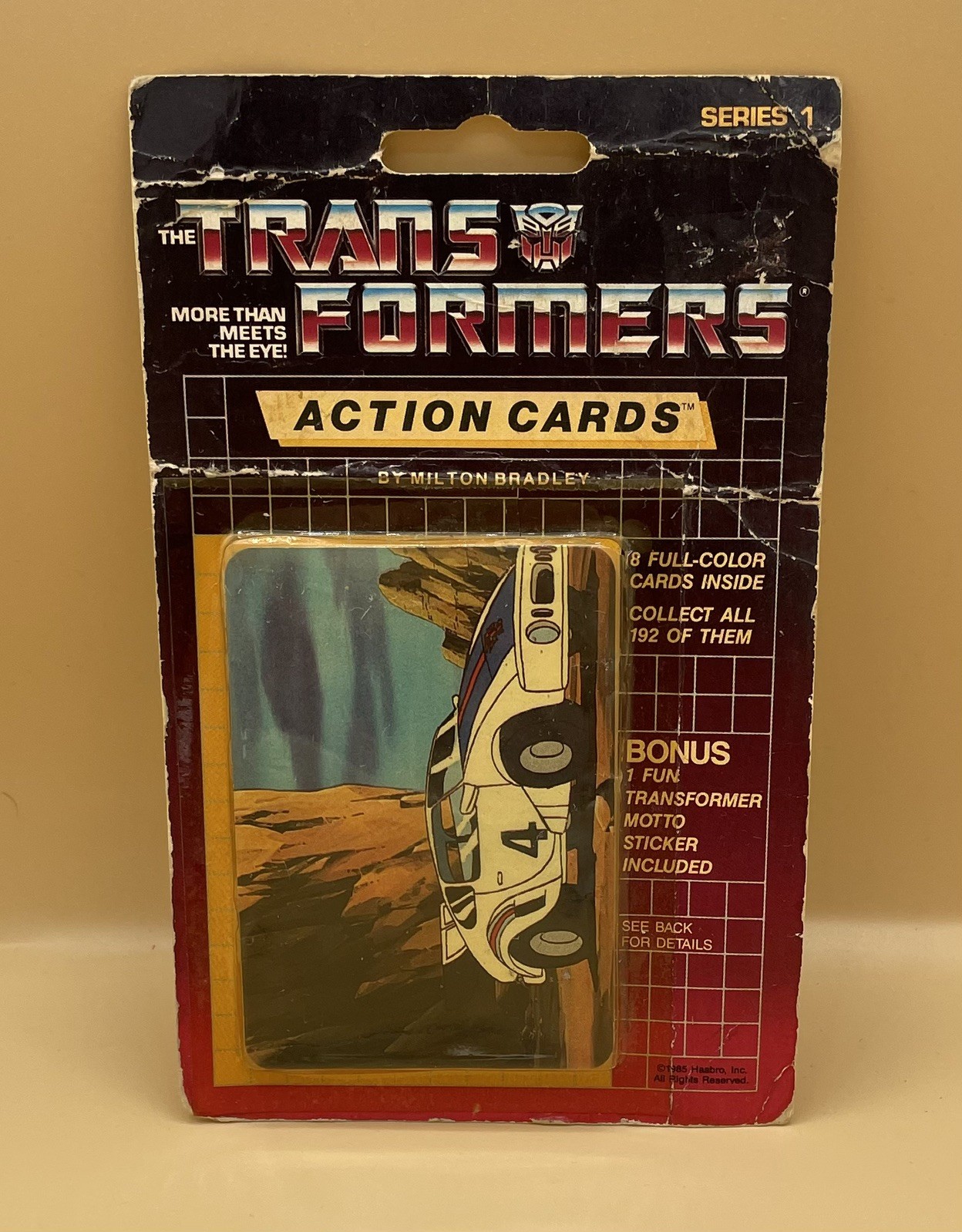 1985 Transformers G1 Action Cards Pack Series 1 Hasbro Jazz (Heavy package wear)