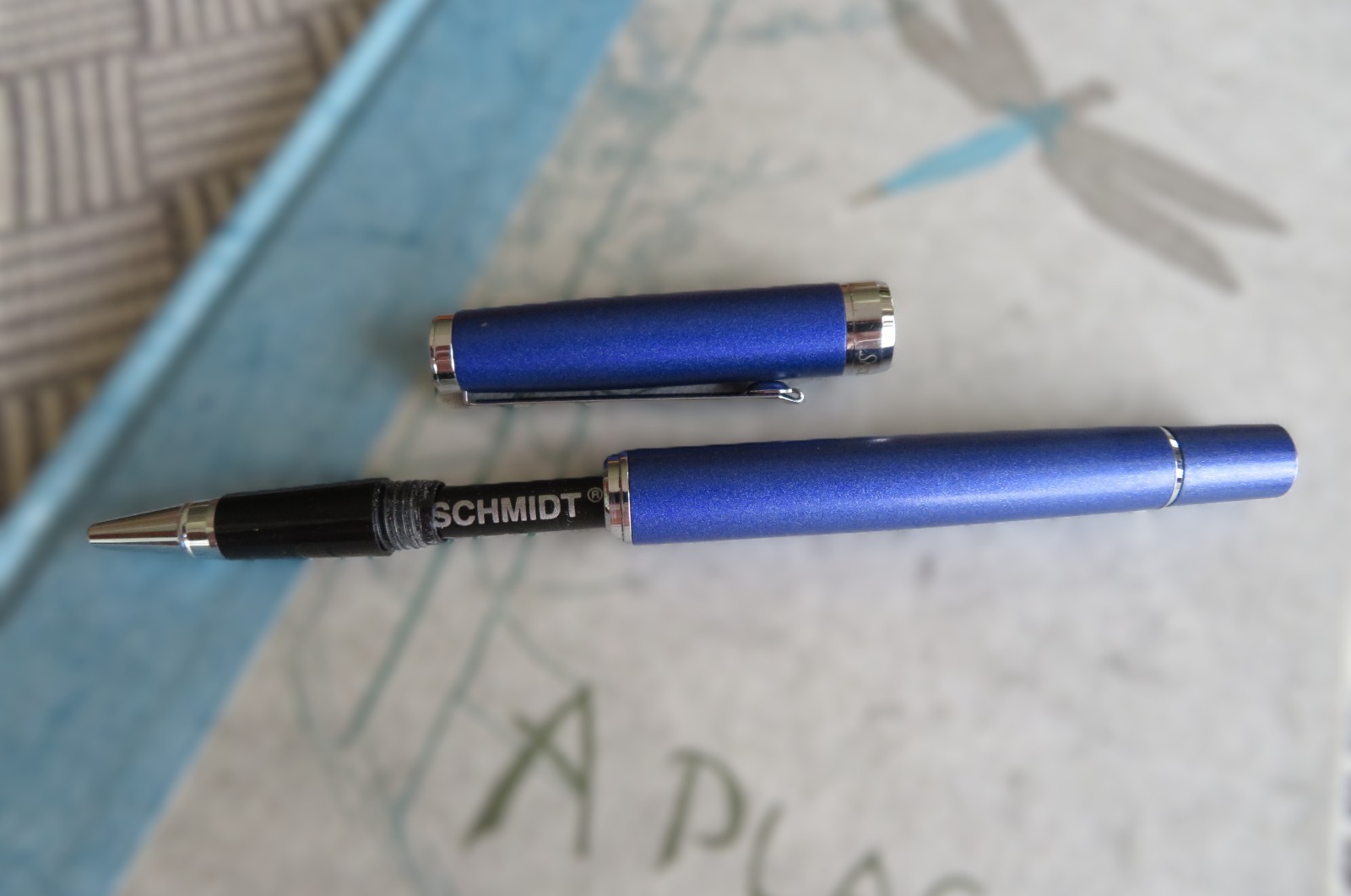 Reflections Fine Writing Instruments Brushed Blue w/Silver trim Rollerball Pen