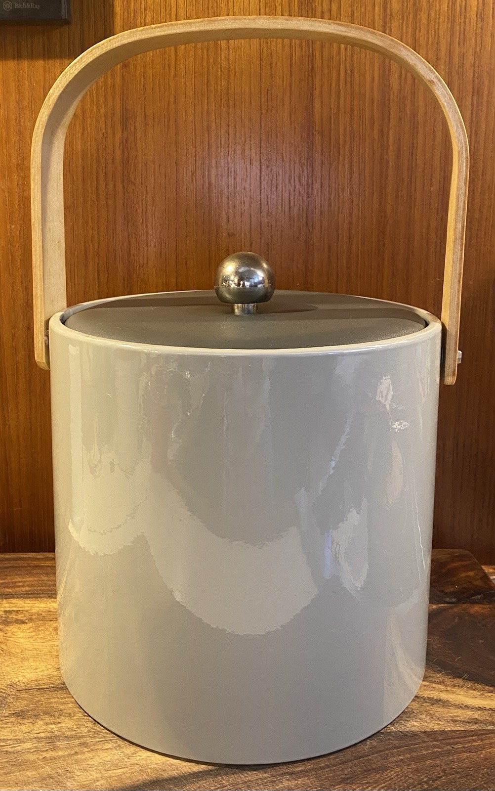 Vintage George Briard Faux Leather/Vinyl 70’s Barware Ice Bucket made in the USA