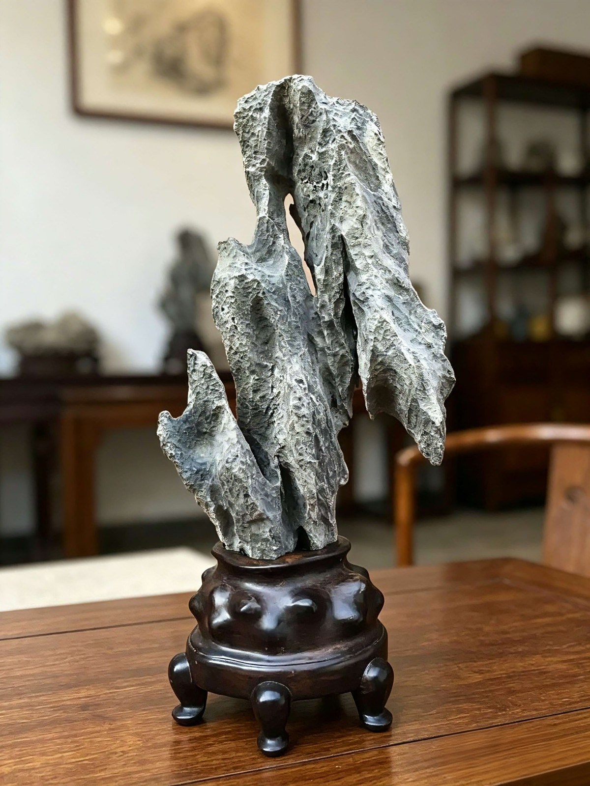 natural chinese Suiseki Bonsai Ying stone-Lone Peak -chinese art stone
