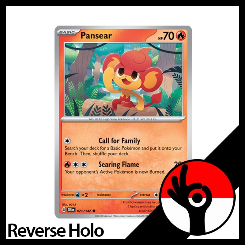 Pokemon TCG: Stellar Crown – Reverse Holo – 021/142 – Pansear