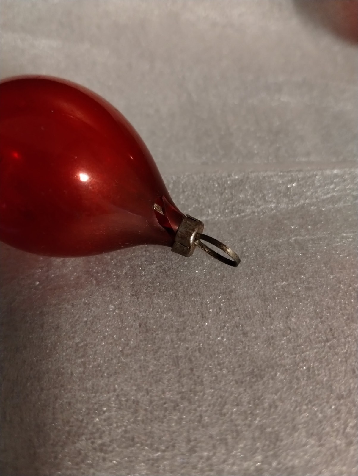 Vintage red glass ornament set of 3