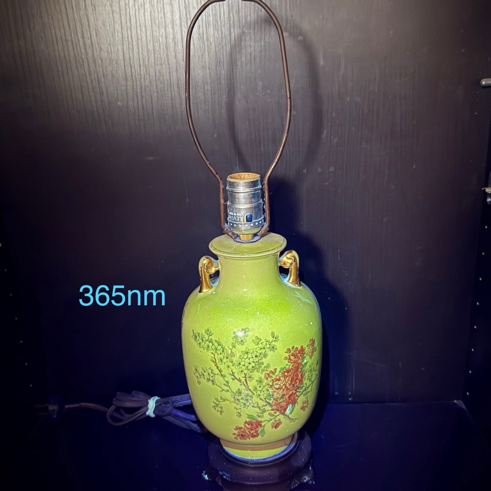 Uranium Lamp Antique Vintage Glows Under 365 Blacklight Uranium Glazed Ceramic