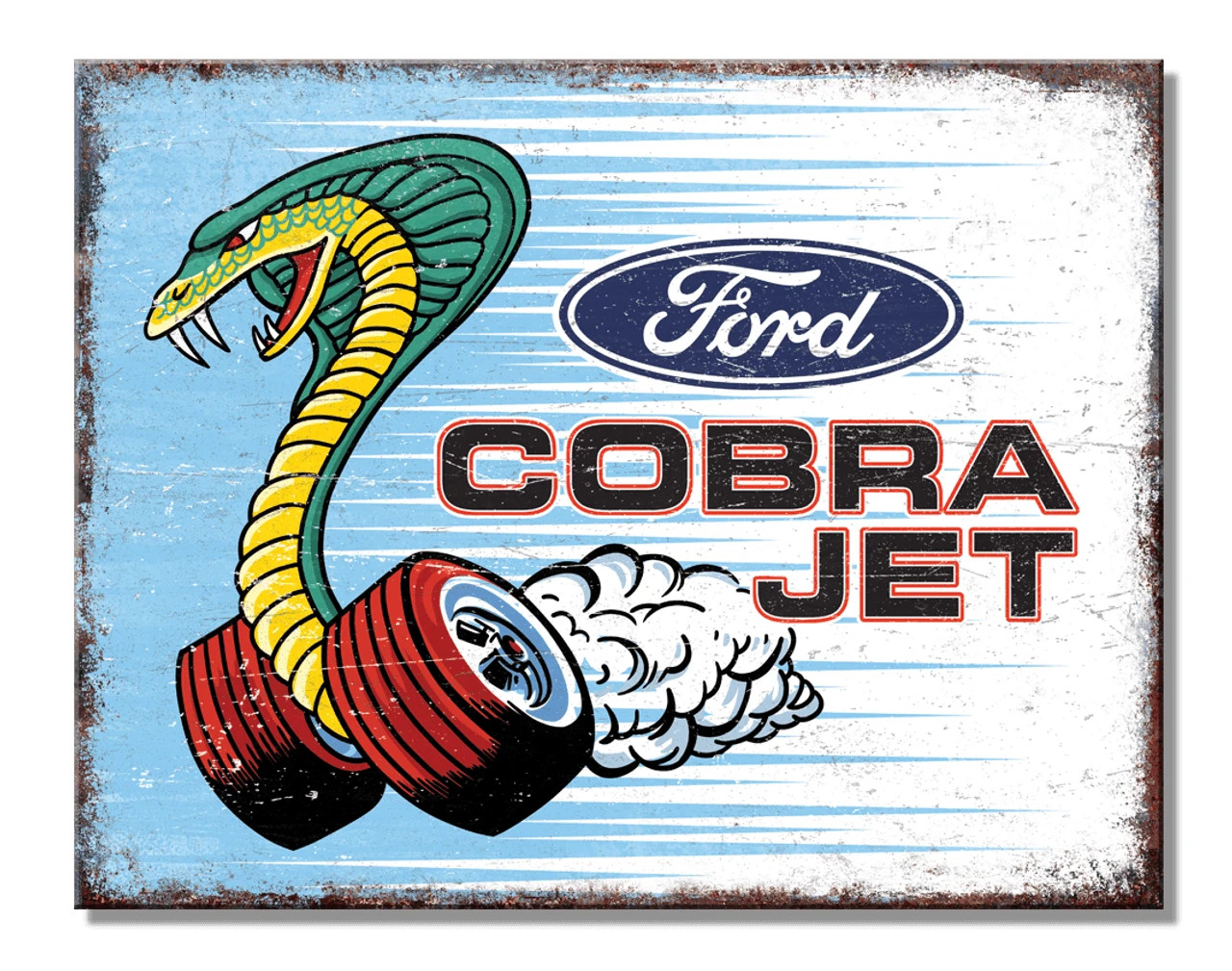 Ford Cobra Jet SHELBY Tin Sign wall decor 12.5″ x 16″ Made in USA