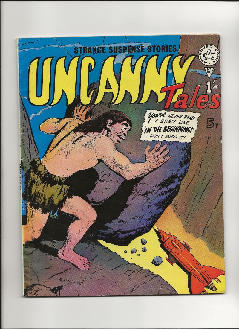 Uncanny Tales #80 British Cave Man Cover 1971