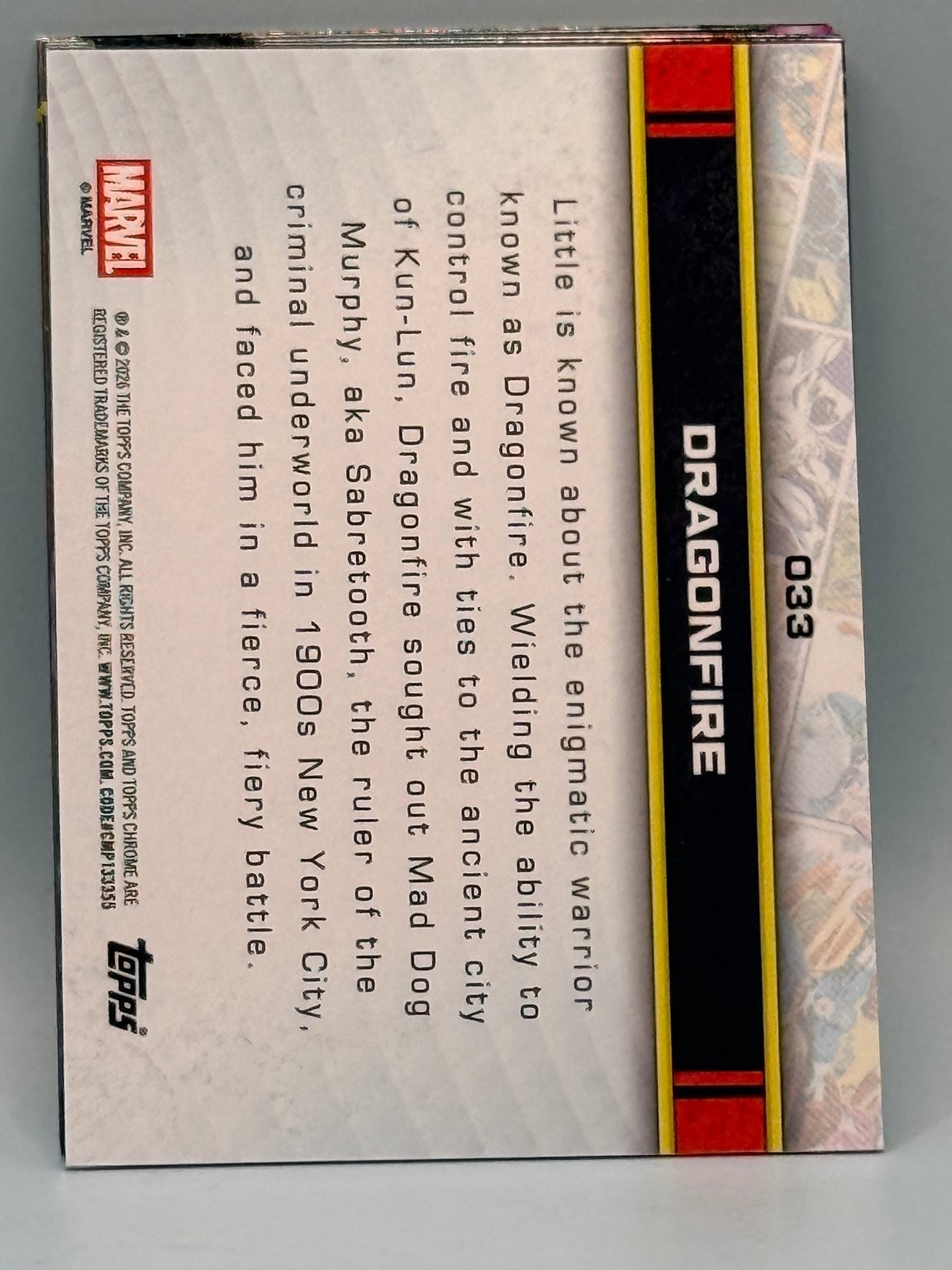 2026 Topps Chrome Marvel Dragonfire Topps #033 1st