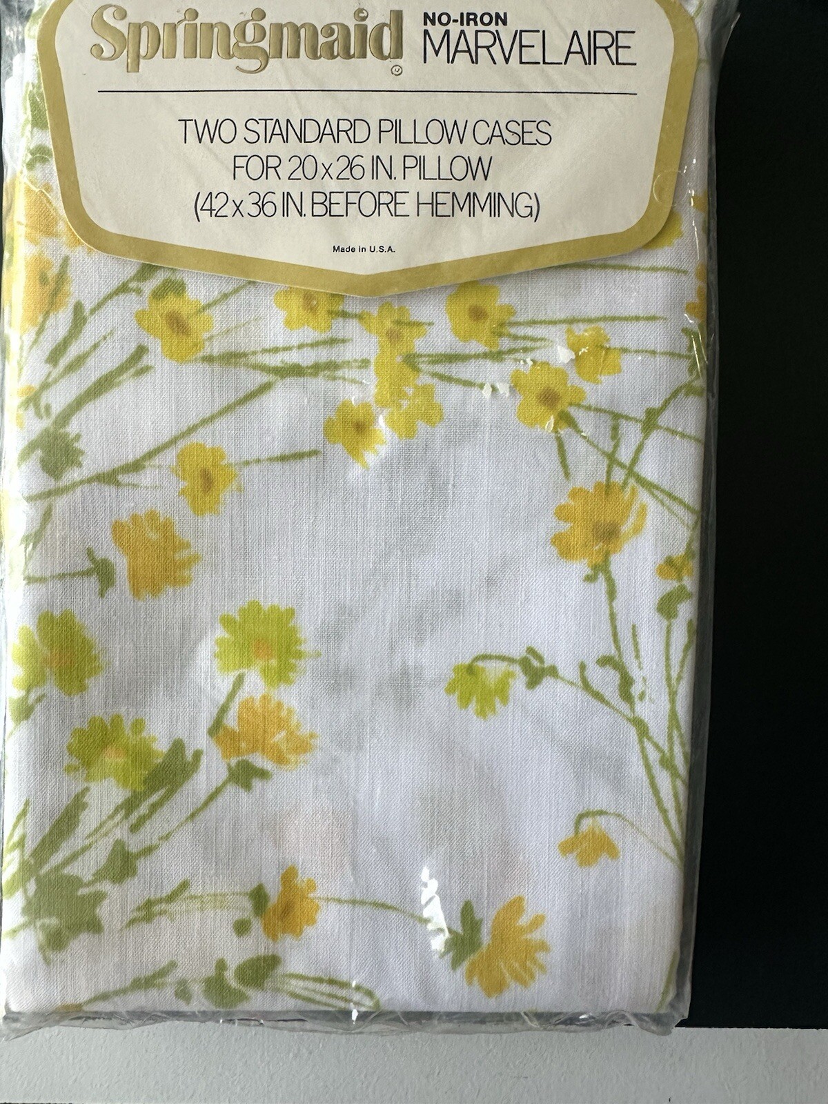 Vintage Spring Maid Floral Pair of Standard Pillowcases. Original Packaging.