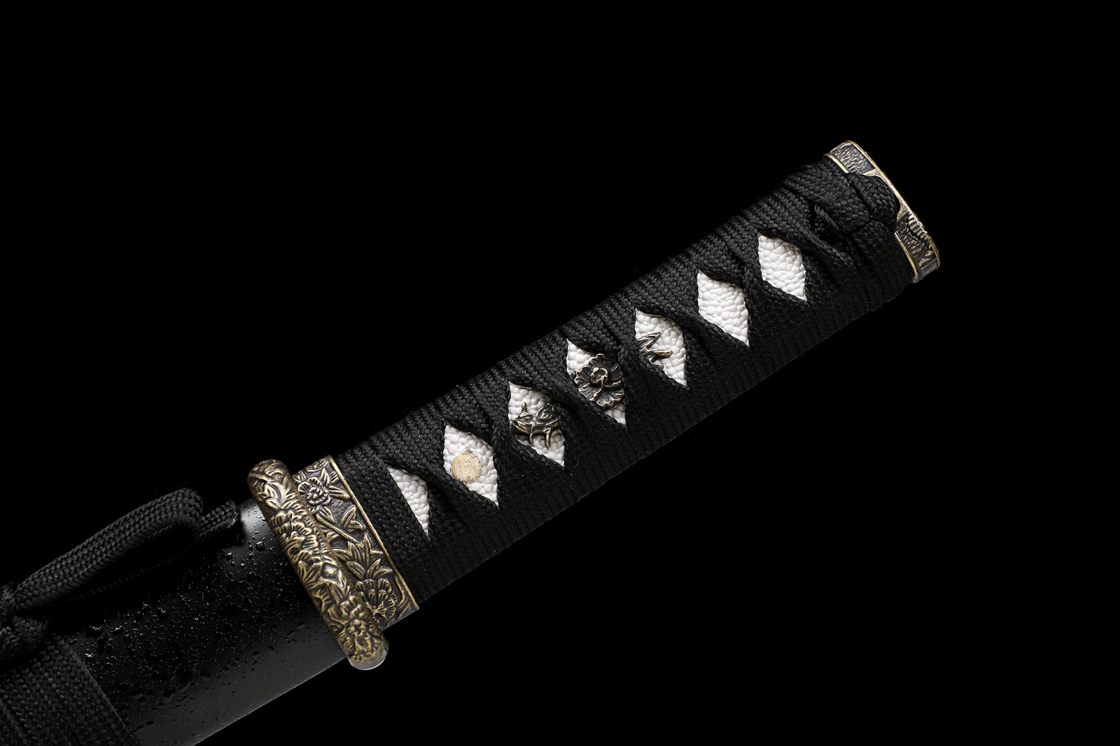 Black 20” Damascus Steel Razor Sharp Japanese Samurai Tanto Sword Full Tang