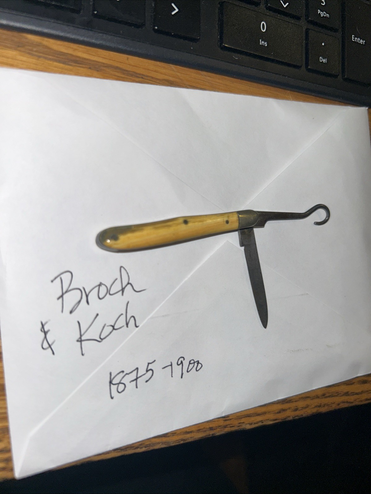 Folding Button Hook/Knife Antique Broch And Koch 1875-1900.