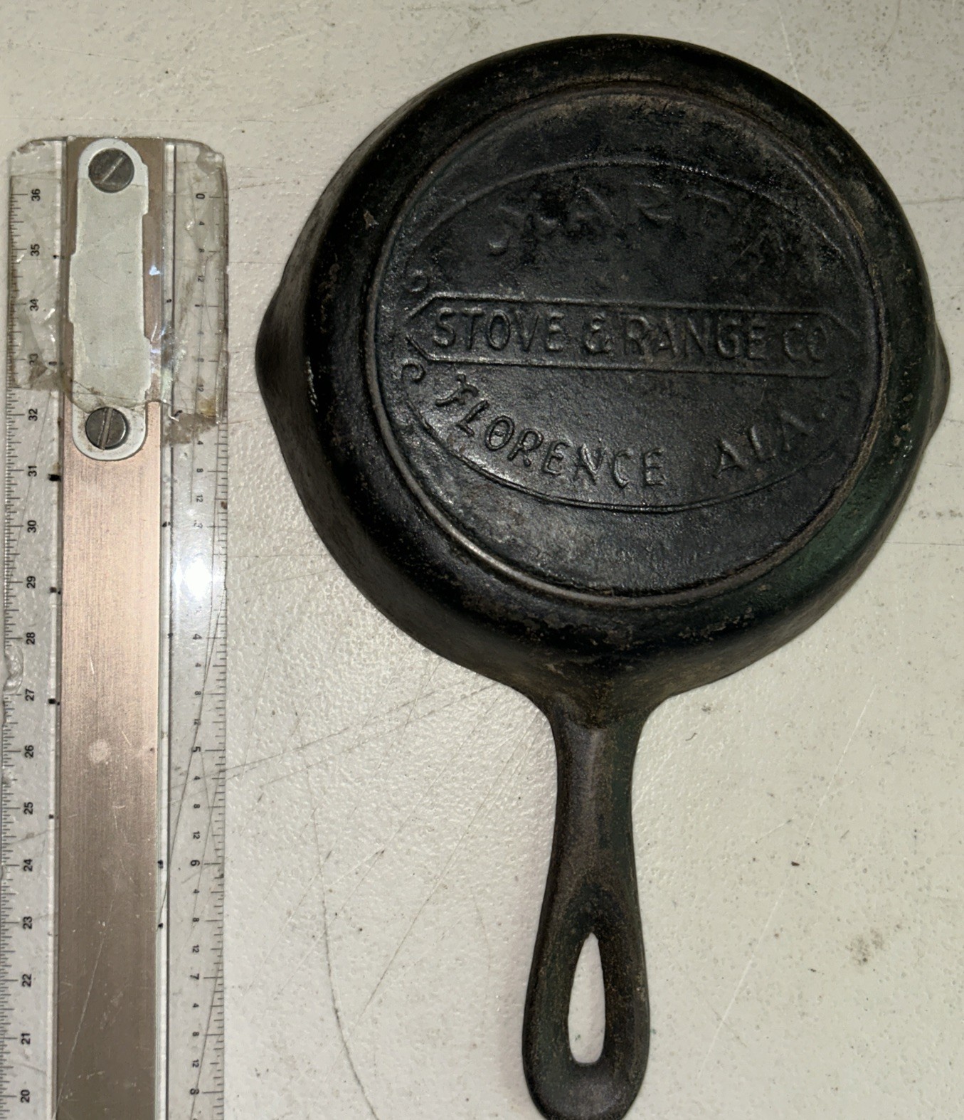 Vintage Martin Stove & Range Number #3 6” Cast iron skillet w/ heat Ring Antique