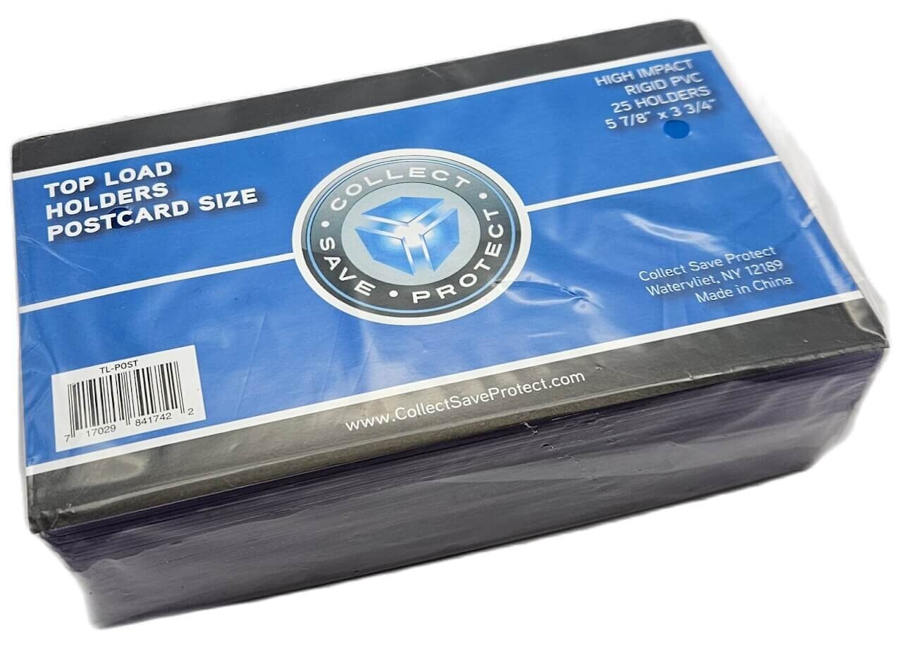 (25-Pack) CSP Postcard Size Toploaders – Rigid Topload Holders Archival Safe
