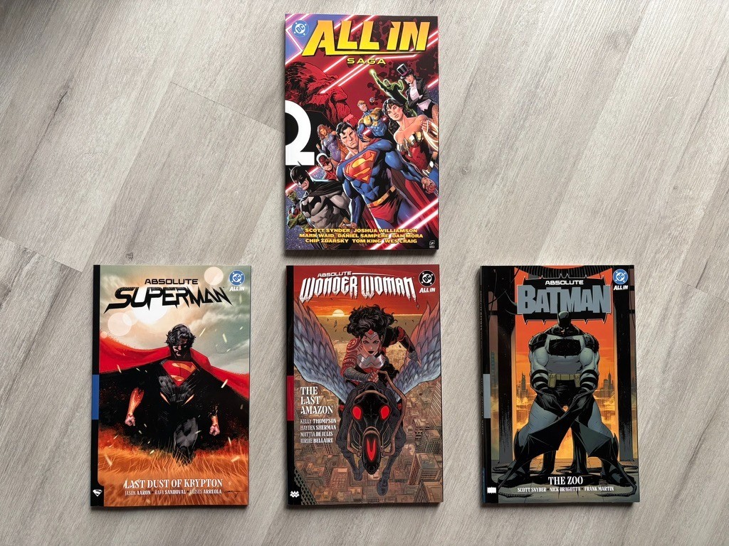 Absolute Universe TPB Lot: All In Saga, vol 1s of Batman, Superman, Wonder Woman