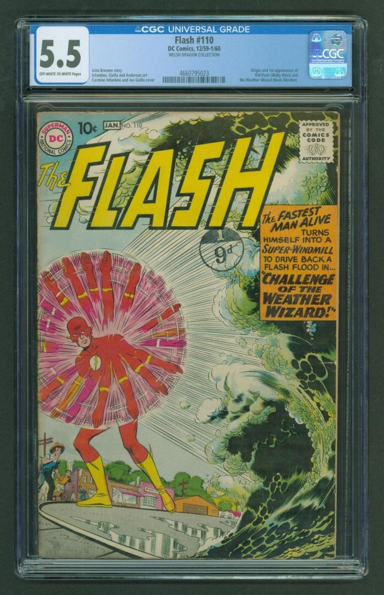 Flash 110 CGC 5.5 Fine – 1st Kid Flash Wally West DC 1960
