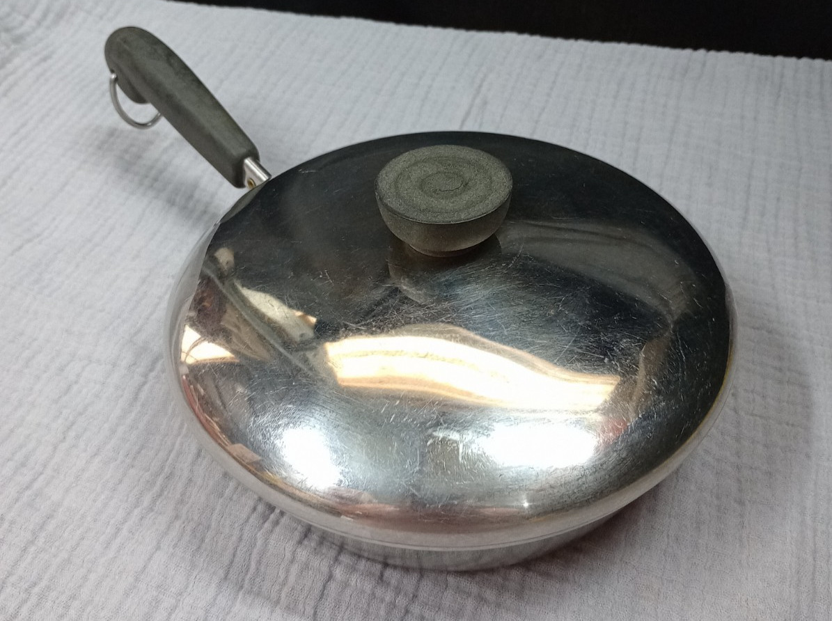 VTG Revere Ware 7 in -Skillet Fry Pan 1801 Copper with Lid