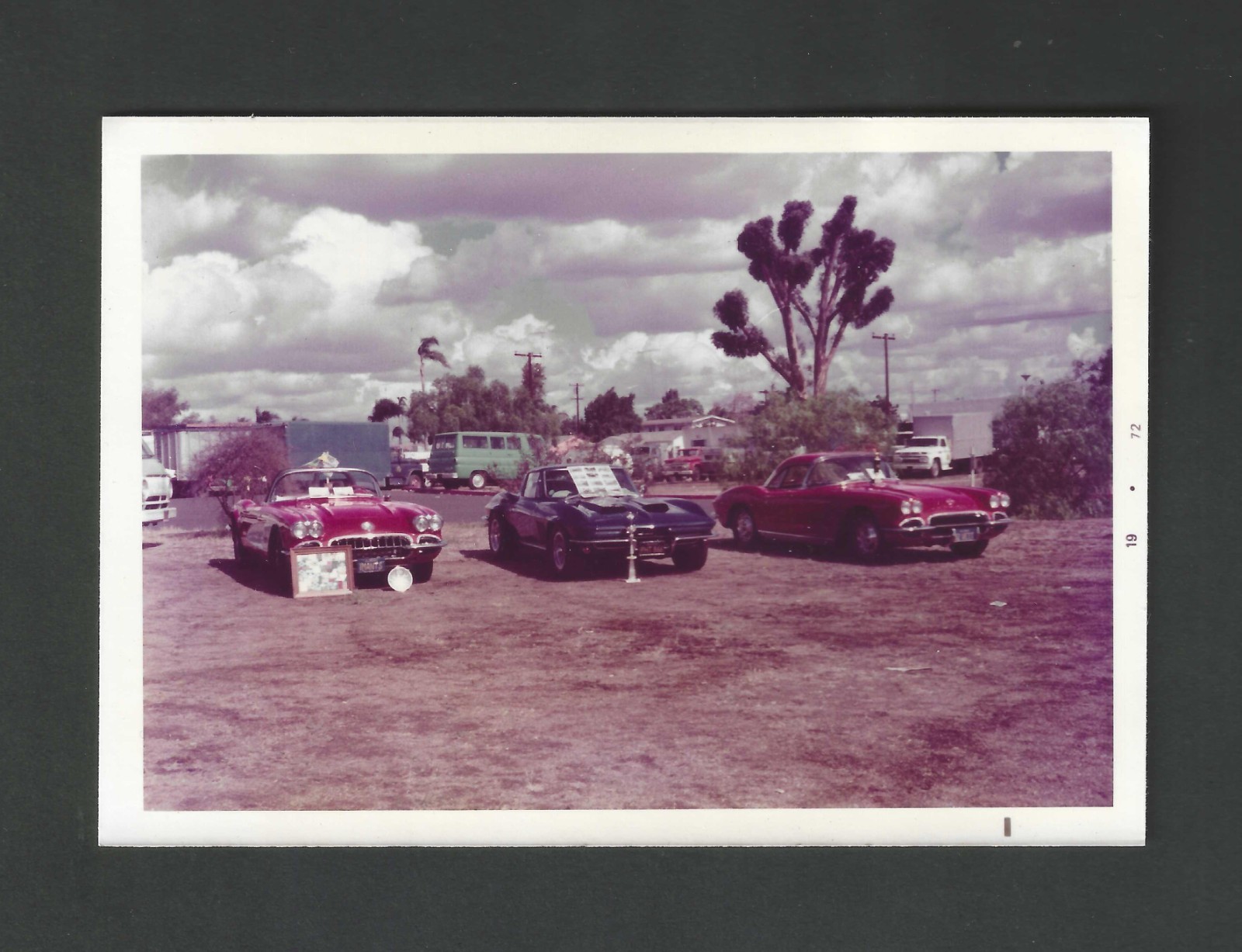 Classic Corvettes Display Vintage Snapshot Photo