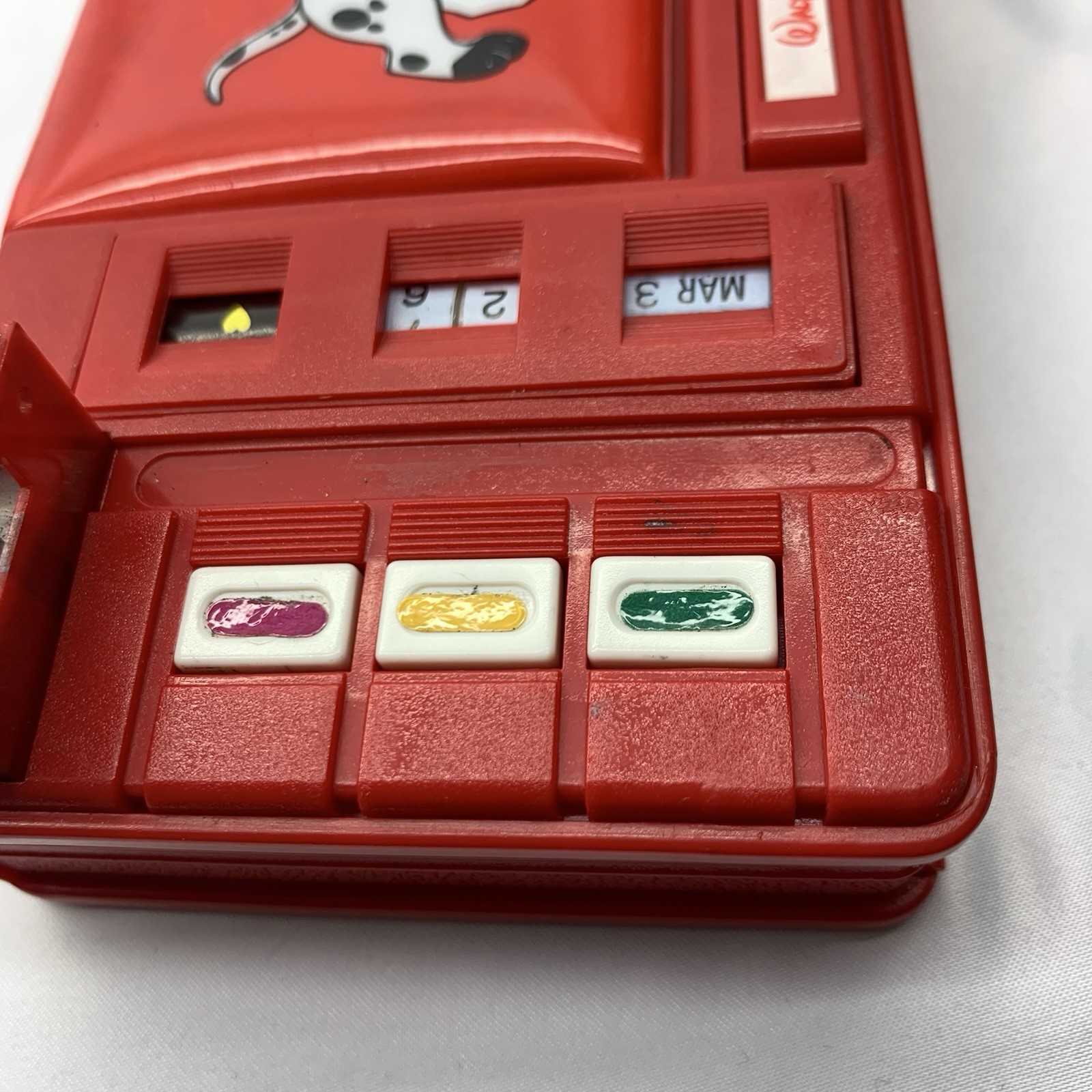 101 Dalmatians Push Button Pop-Up Pencil Case Holder Vintage :All buttons work