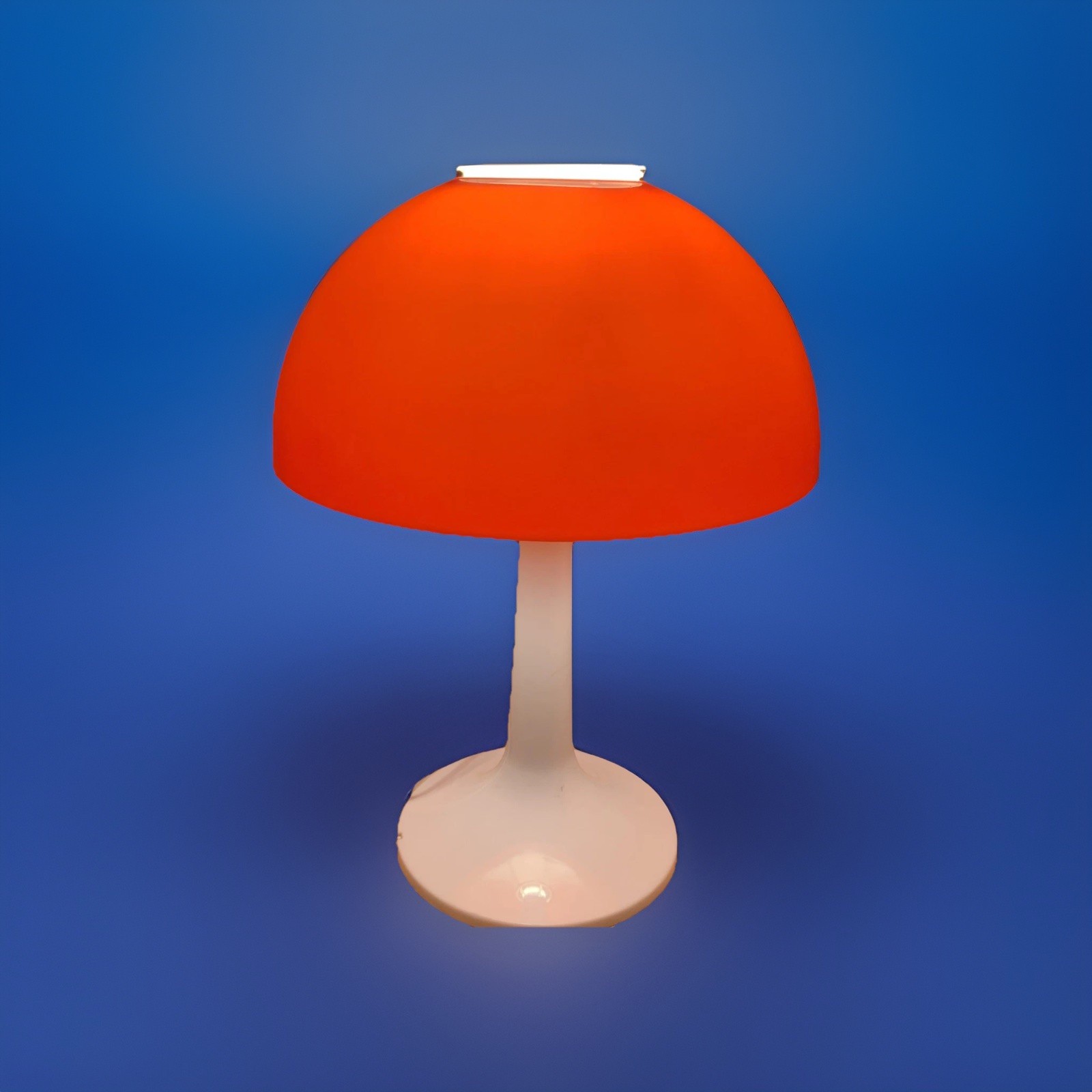 Vintage Underwriters Laboratories Orange Plastic Mushroom Lamp Rare 17″