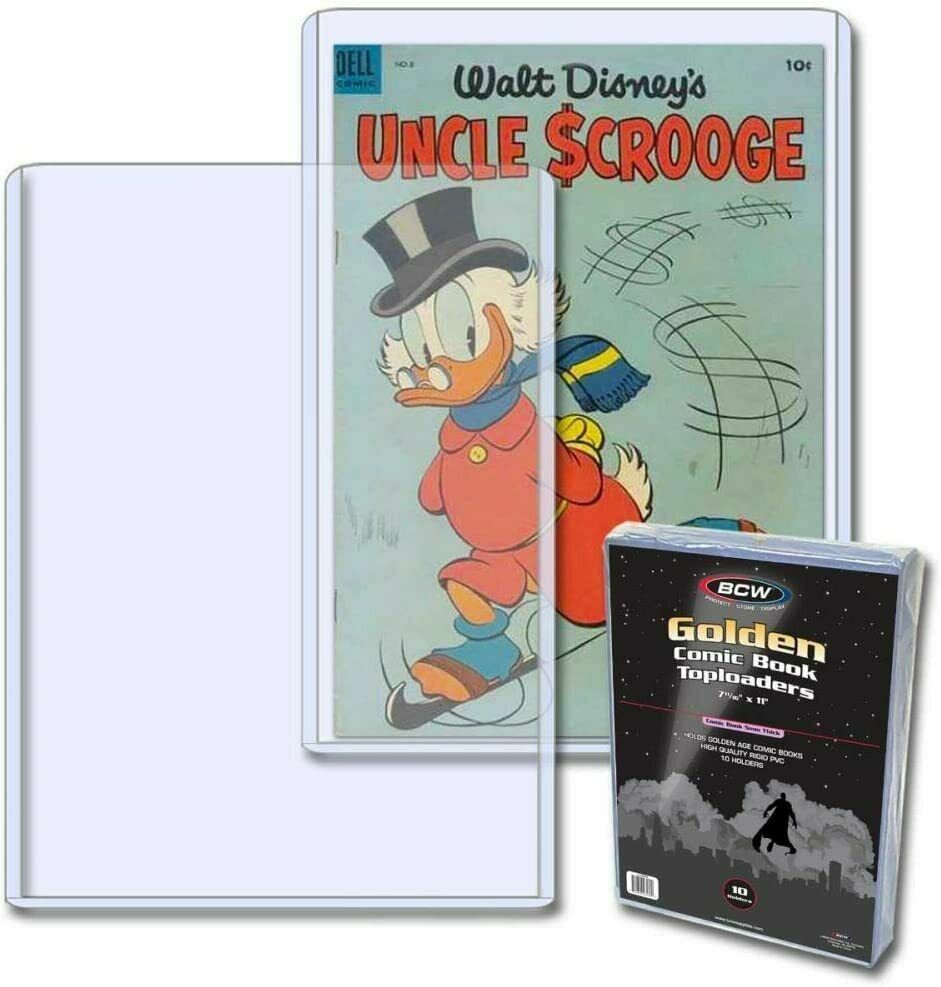 1 BCW Golden Age Comic Book Holder 38-55 Topload 8x11x5mm Plastic Rigid Case