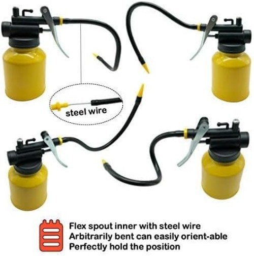 Versatile 8 oz. Hand Pump Oil Dispenser with Long Flexible Spout for Maintenance