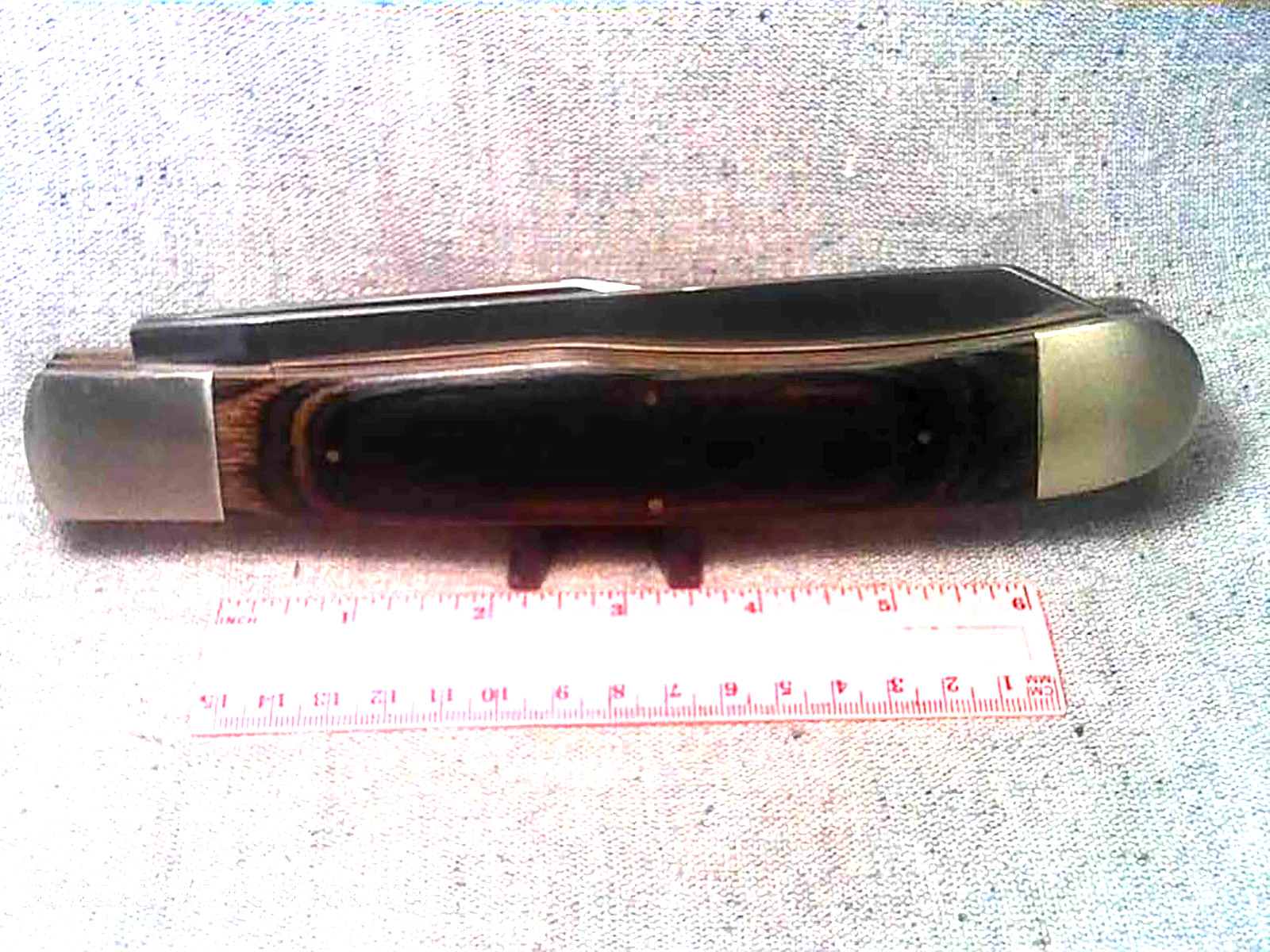 JUMBO DISPLAY KING TRAPPER KNIFE 8″ Dark Brown Hardwood Handles 2-German Blades
