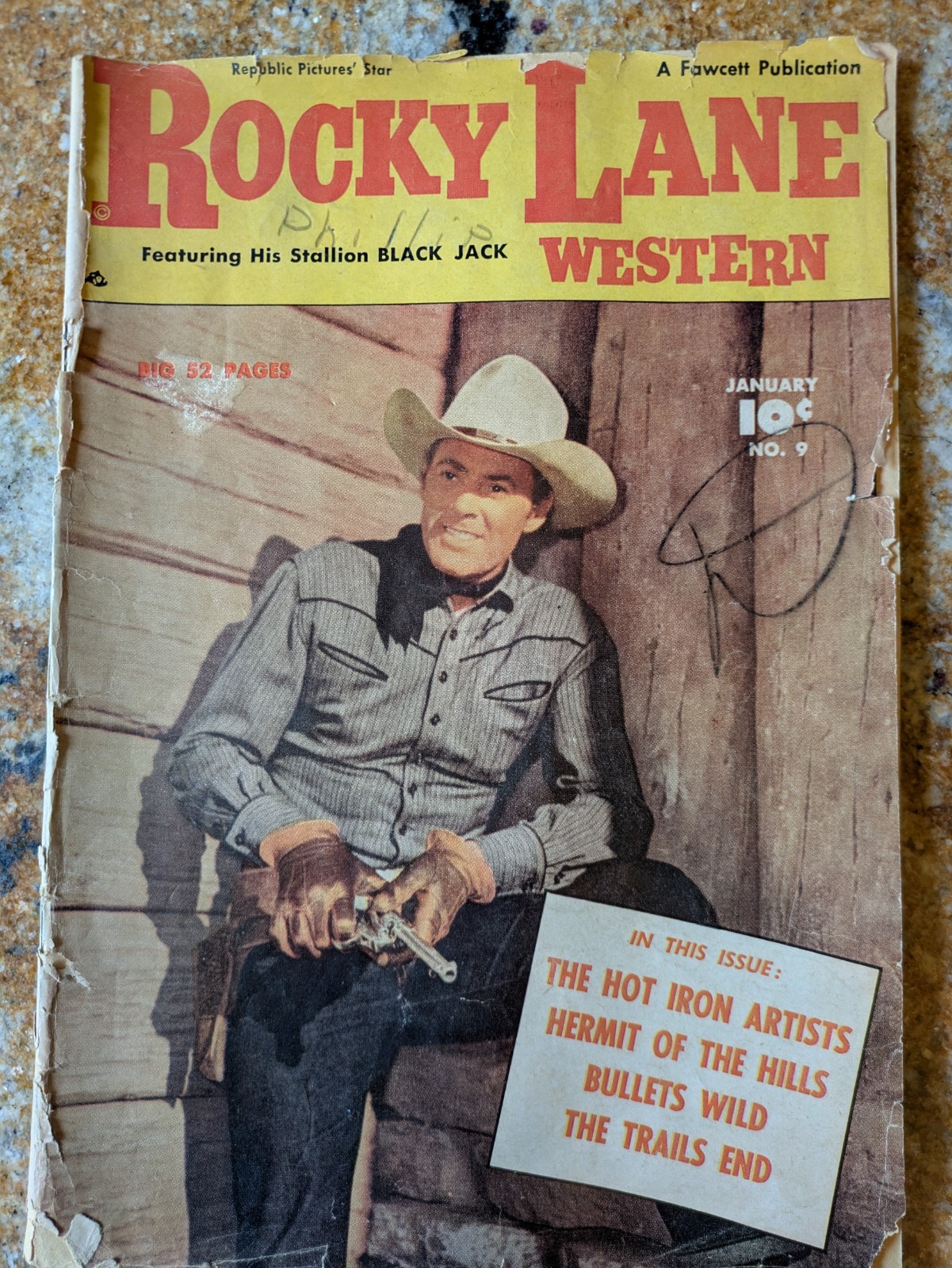 1951 ROCKY LANE WESTERN COMIC BOOK NO. 30 TEN CENT OCT. FEATUREING BLACK JACK