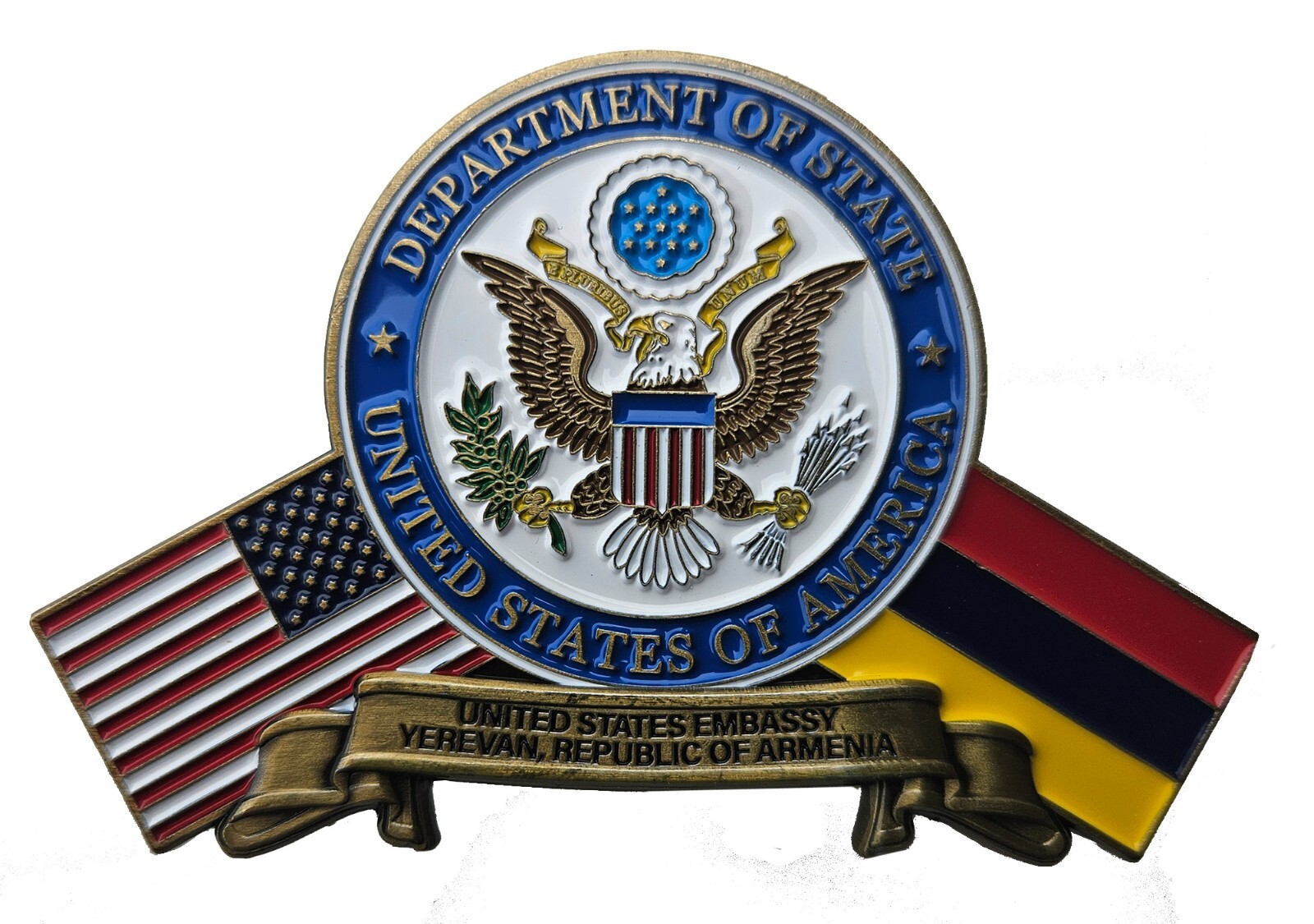 US STATE DEPARTMENT US EMBASSY YEREVAN ARMENIA COMMEMORATIVE CHALLENGE COIN 198