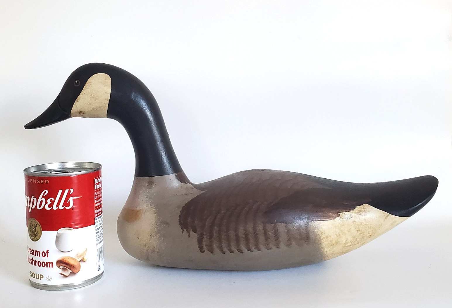 WOOD HANDCRAFTED PAINTED CANADA GOOSE SIGNED & DATED