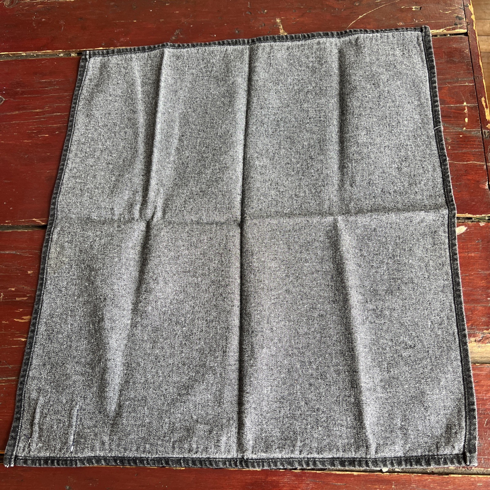 Vintage Ralph Lauren RL Flag Logo Napkins Set Of 2 Black Denim Americana