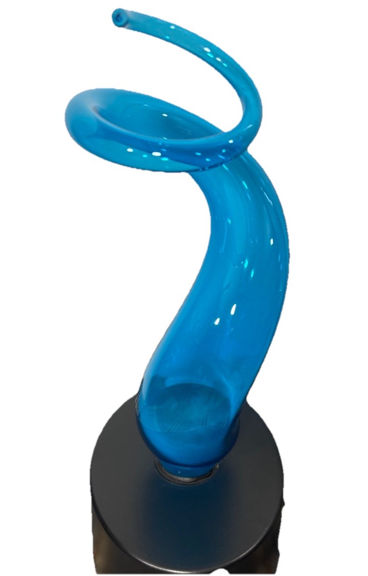 Lumisource Electra Sculptured Twisted Art Lamp Glass Plasma Light Blue *video*