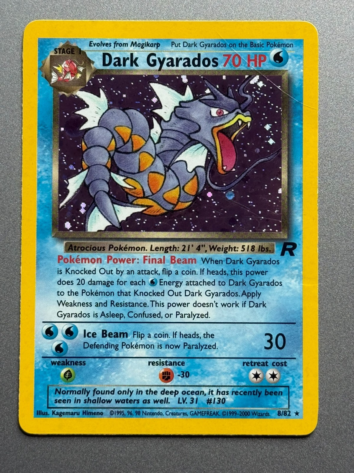 Team Rocket Dark Gyarados 8/82 Holo Rare Pokemon Card TCG HP