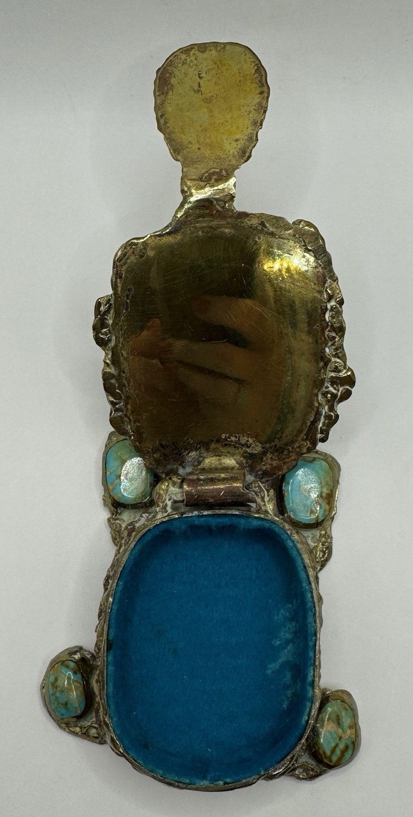 Jack Bryant Turquoise Turtle Sculpture Bronze Cast Southwestern Texas Artist