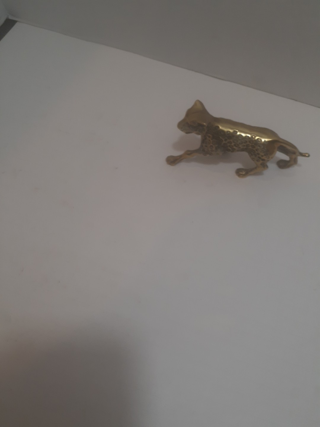 BRASS Sculpture Statue Panther Leopard Jaguar Cat vintage heavy