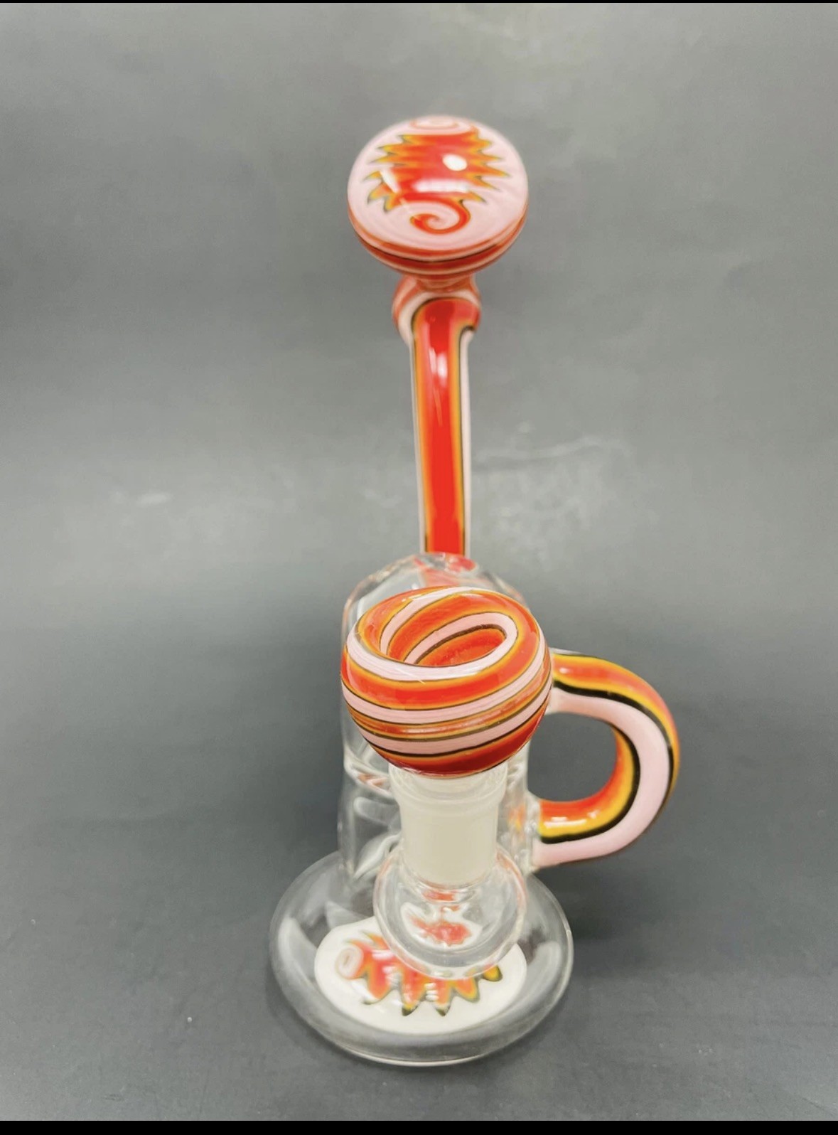 Hookah Water Pipe Glass 7″ Pink Round Tobacco Bong Smoking Pipe – Fast Ship