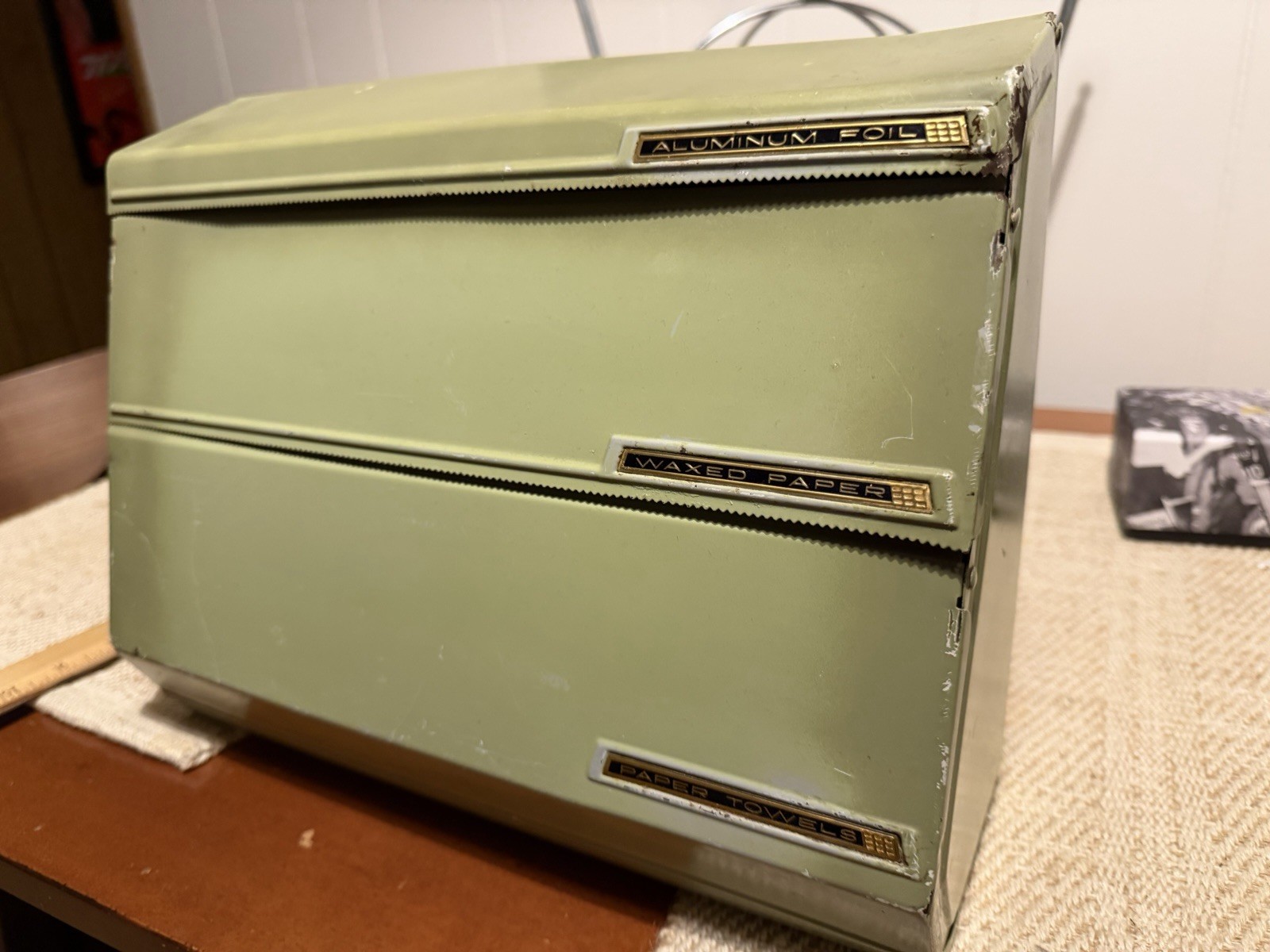 Lincoln Beautyware Paper Towel, Wax Paper, And Foil Dispenser Avacado Green