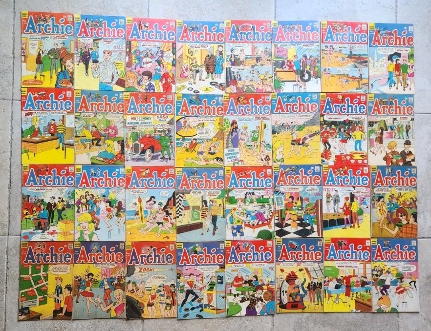 Archie Comics # 165-195 Lot of 32 issues. 1966 – 1969 Average grade VG