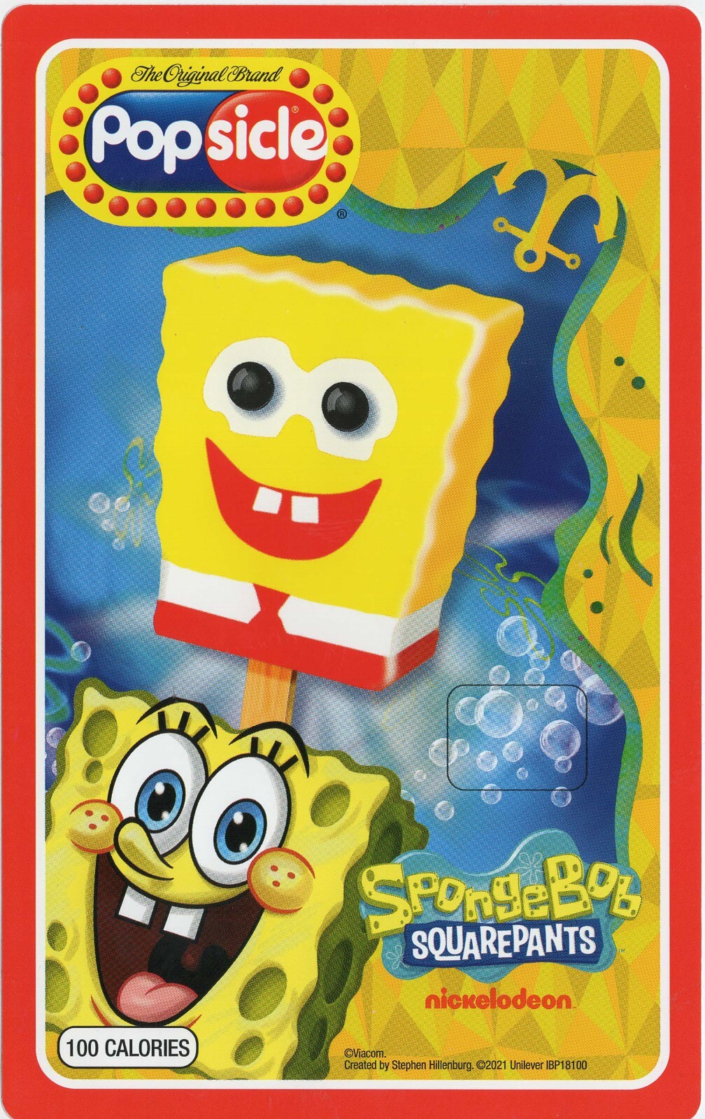 Sponge Bob Character Face Ice Cream Bar, SpongeBob Ice Cream Truck Sticker 5″x8″